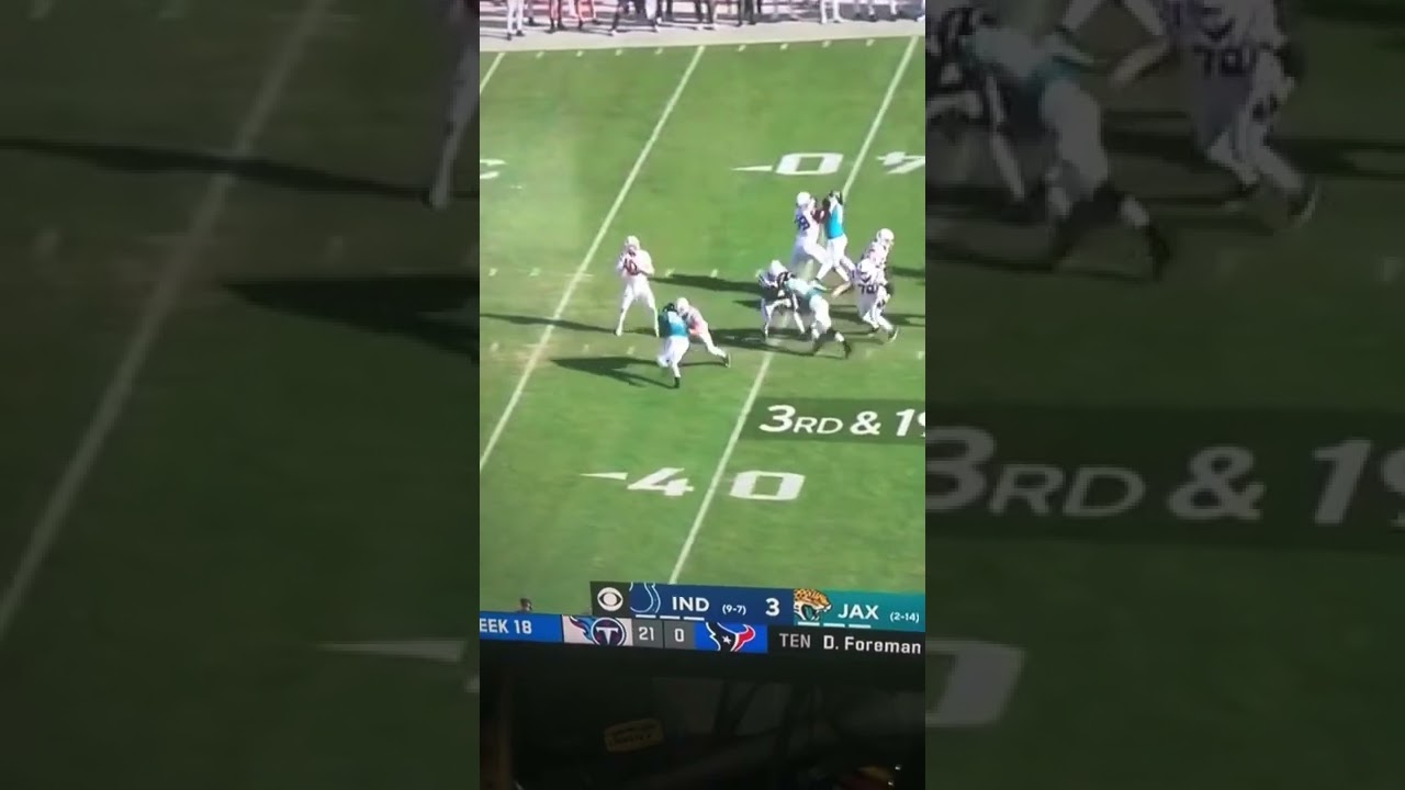 Carson Wentz throws an interception to the Jacksonville jaguars