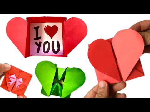 Origami: Caja de Corazón ❤️ Sobre y Carta de Amor - Origami: Heart Box & Love Envelope