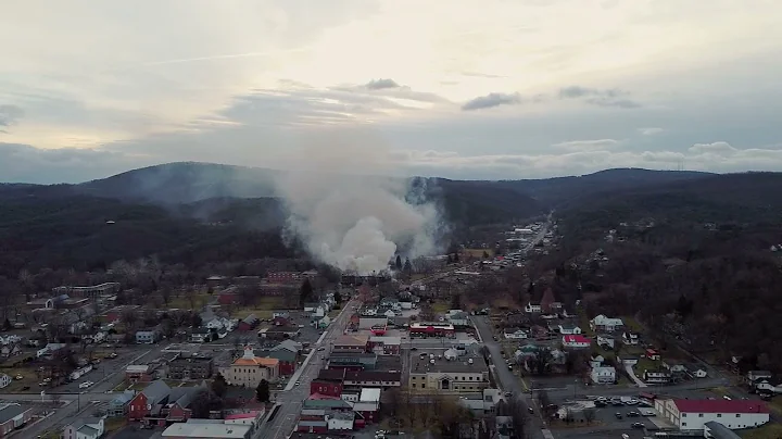 Deaf and Blind School Fire - Aerial Footage