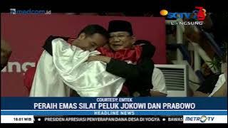 Momen Jokowi & Prabowo Pelukan di Arena Silat Asian Games