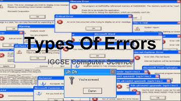 Types Of Errors IGCSE Computer Science