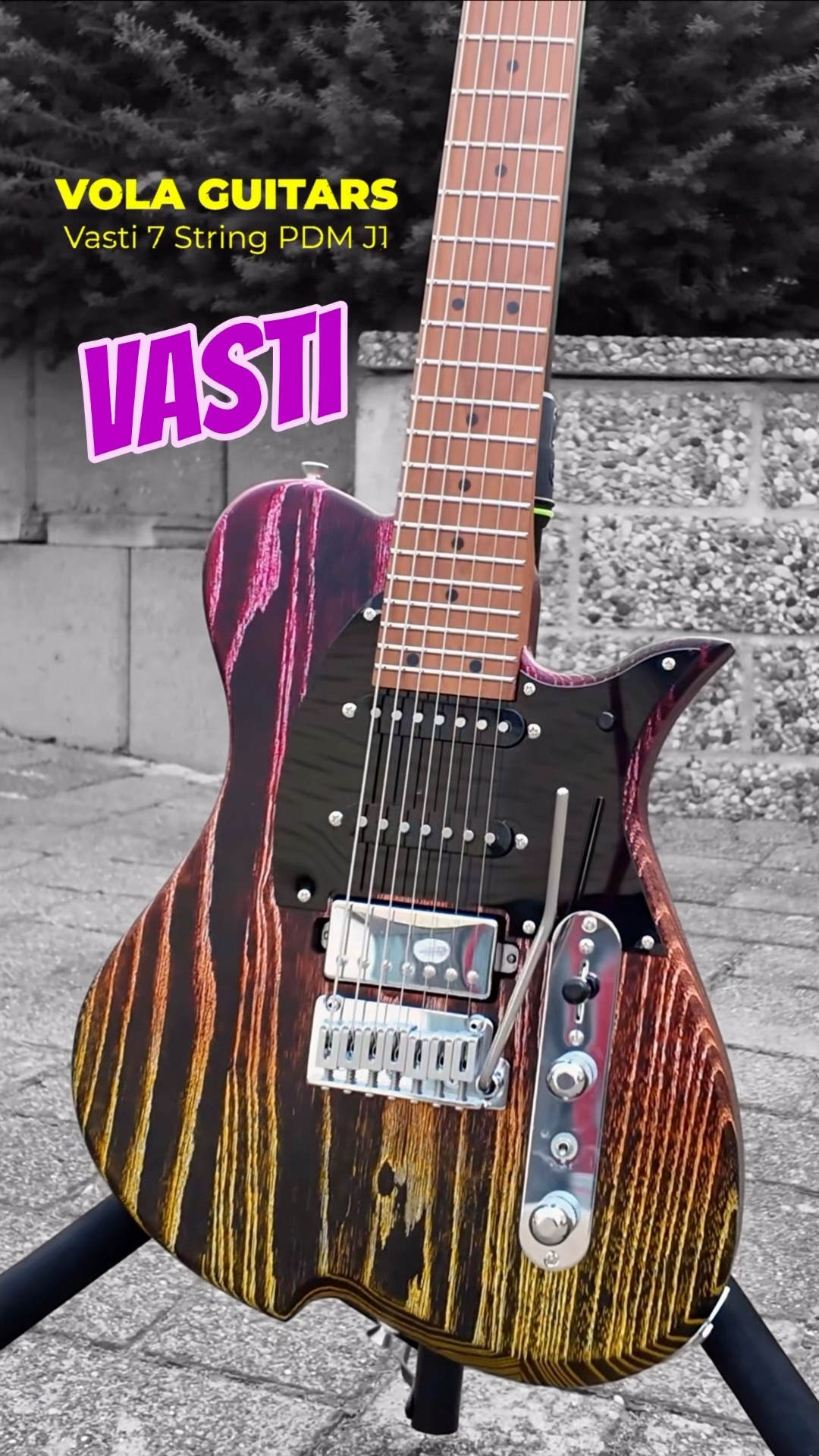 Vola guitars Vasti PDM J1 7 string guitar made an appearance at