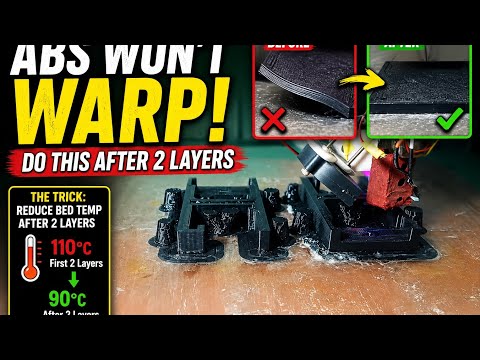ABS doesn't warp if you reduce bed temperature after 2 layer.