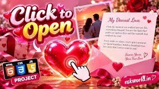 Click to Open Love Letter 💘 HTML CSS JavaScript Project Update