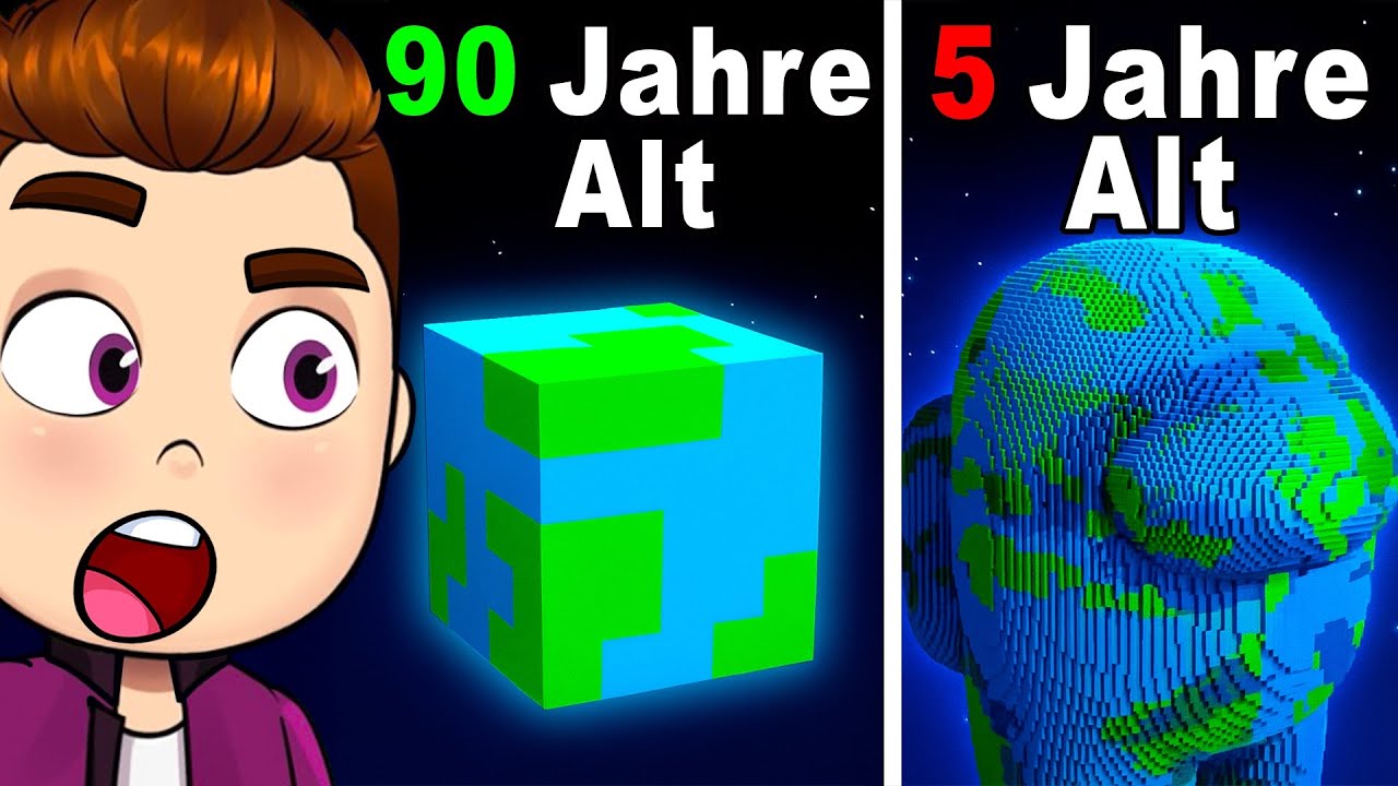 Reagiere auf MINECRAFT in VERSCHIEDENEN ALTERN (100 JAHRE ALT)