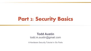 Hardware Security Tutorial - Part 2 - Security Basics