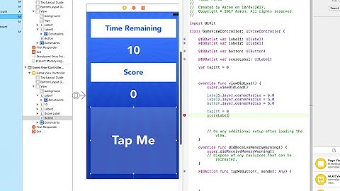 Swift 3 Create A iOS Game #3 - Setting Up The Tapping Button