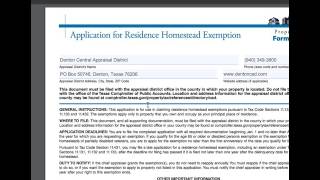How To File For Homestead Exemption in Denton County - Courtesy of Texas Home Life
