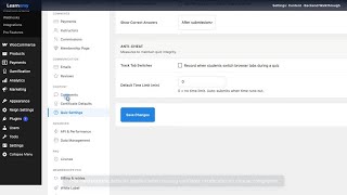 Settings - Comments, Certificates and Quizzes
