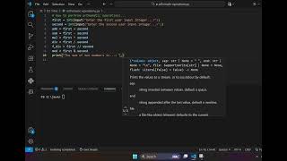 Arithmetic Operations in Python - Program solving using Python