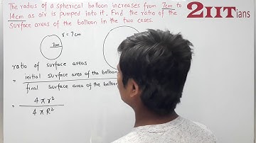 MENSURATION Exercise 17.3 Q8 Class X ICSE |   The radius of a spherical balloon increases from 7 cm
