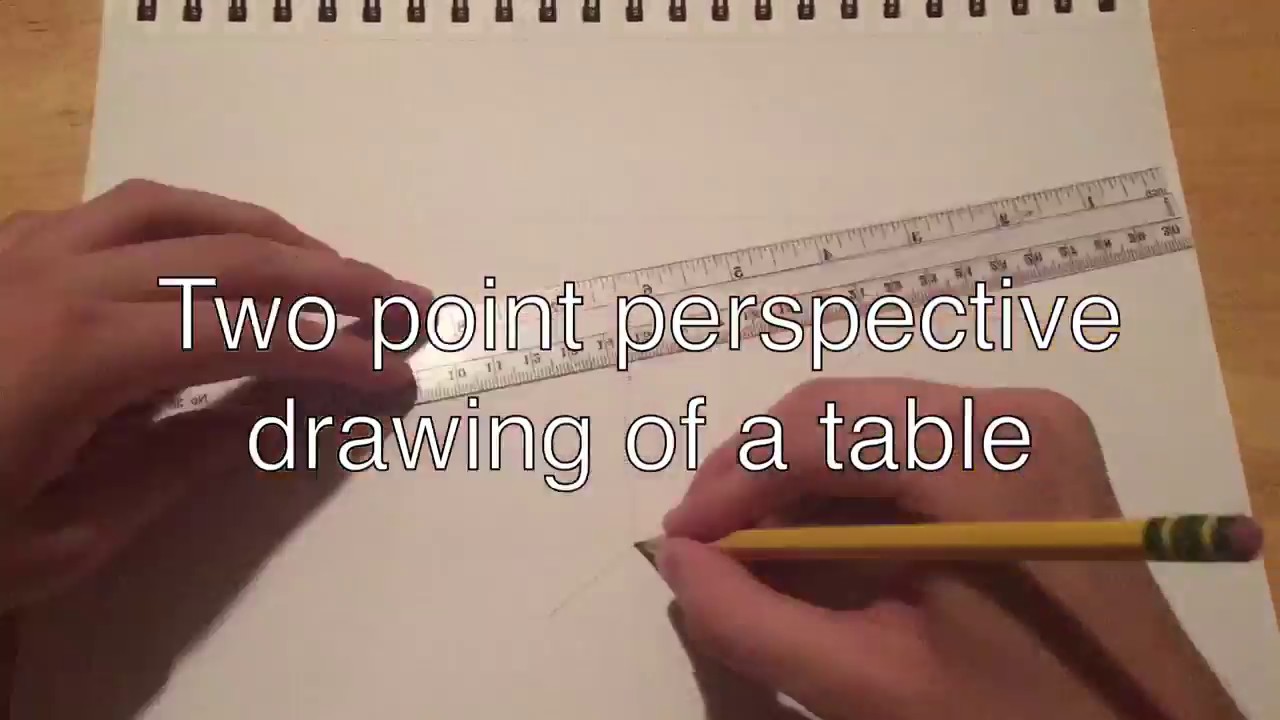 2 point perspective drawing of a table - YouTube