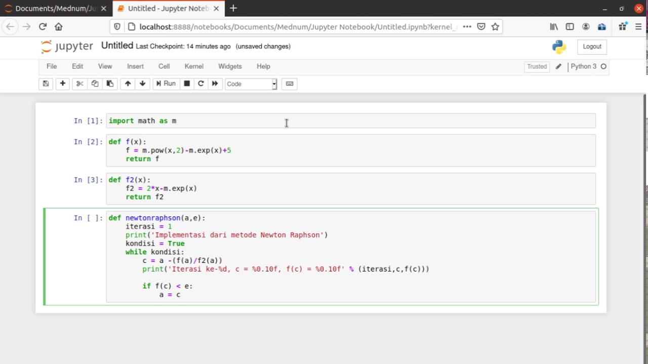 Newton Raphson dengan Python - Deva Dwi Satrio 19081010185 - YouTube