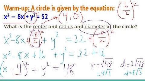 Completing the Square in Circle Equations Part 2_Distance Learning