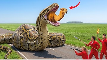 Brave Rescue Team Saves Camel from a Giant Python Ambush in the Desert 🐍🐪⚠️