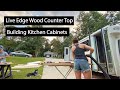 AMAZING Shuttle Bus Kitchen | DIY Conversion Kitchen Cabinets &amp; Live Edge Counter