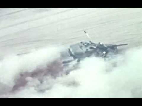 General Motors XM-1 tank on maneuvers, Yuma testing Range.