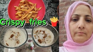 Apple baanna shake banaya | crispy fries 🍟 banai | LIFE Of SADIA new vlog