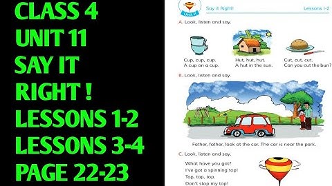 English Class 4 | Unit 11 |‌ Say it Right! | Lessons 1-2 | Lessons 3-4 | Page 22-23 #class4engunit11