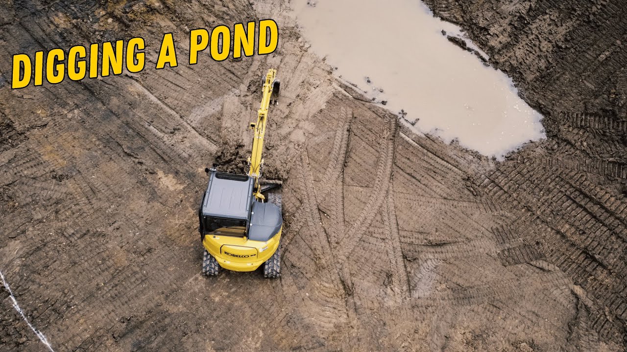Digging a Pond at Our Landscaping Shop! - YouTube