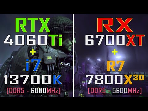 RTX 4060Ti  + INTEL i7 13700K vs RX 6700XT + RYZEN 7 7800X3D || PC GAMES TEST ||