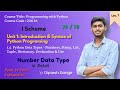 1.5 Python Data Types- Numbers &amp; use of Data types | MSBTE 22616