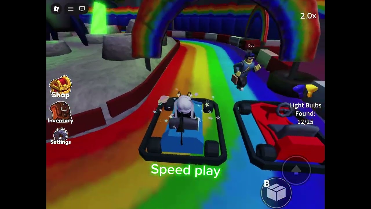 Playing rainbow friends with my dad!!! 