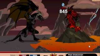DRAGONFABLE -- Fire war , Drakonnan + Titan fight