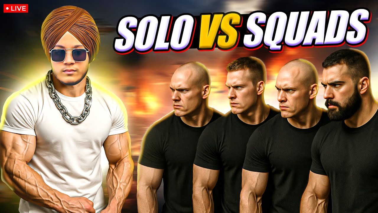 SOLO VS SQUAD GAMEPLAY LIVE WITH KAVVY 