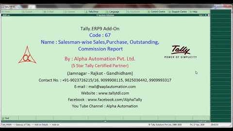 Tally Add On : Salesman / Broker Module in Tally.ERP9