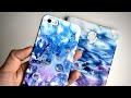 #051 DIY acrylic pour phonecase and book cover - easy creative ideas with fluid art