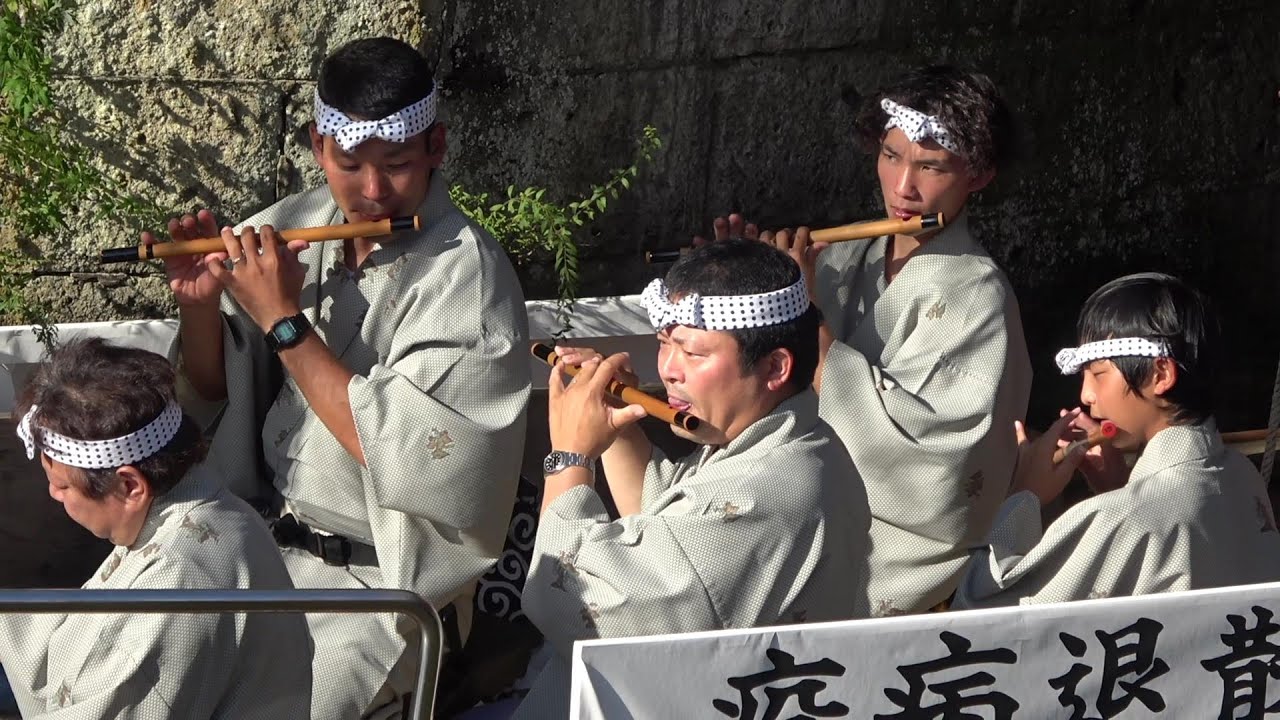 源囃子連中による力強い佐原囃子の演奏/３年１０月１０日