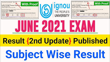 [Breaking News] IGNOU June 2021 Exam Result 2nd Update | Which subject