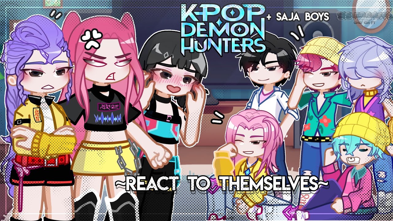 ||⭐️|| Kpop Demon Hunters and Saja Boys React To Themselves||🎤|| Tiktok Ships||REUPLOAD||Gacha react