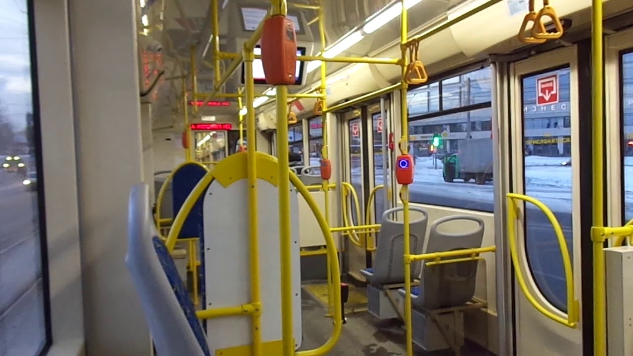 Через мост А. Невского! Трамвай Санкт-Петербурга 9-52: 71-623-02.01 (УКВЗ) б.7504 по №23 (13.01.19)