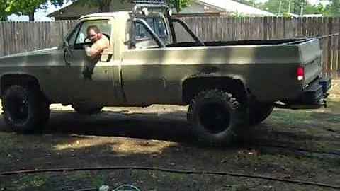 Pre run in the yard for mud bogs. goofing off