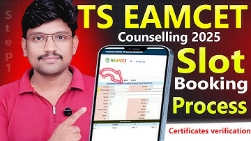 TS Eamcet Slot Booking 2025 Process For Certificate Verification | TS Eamcet 2025 Slot Booking