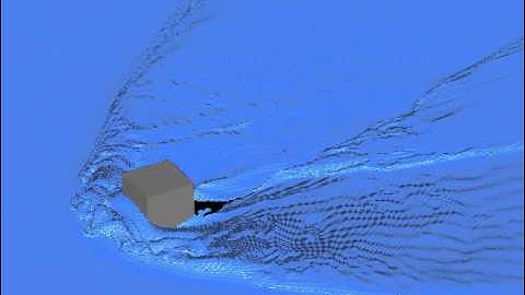 Free surface flow past a mounted cube