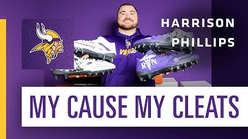 Harrison Phillips Showcases Custom Cleats for Minnesota Vikings 2022 My Cause My Cleats Initiative