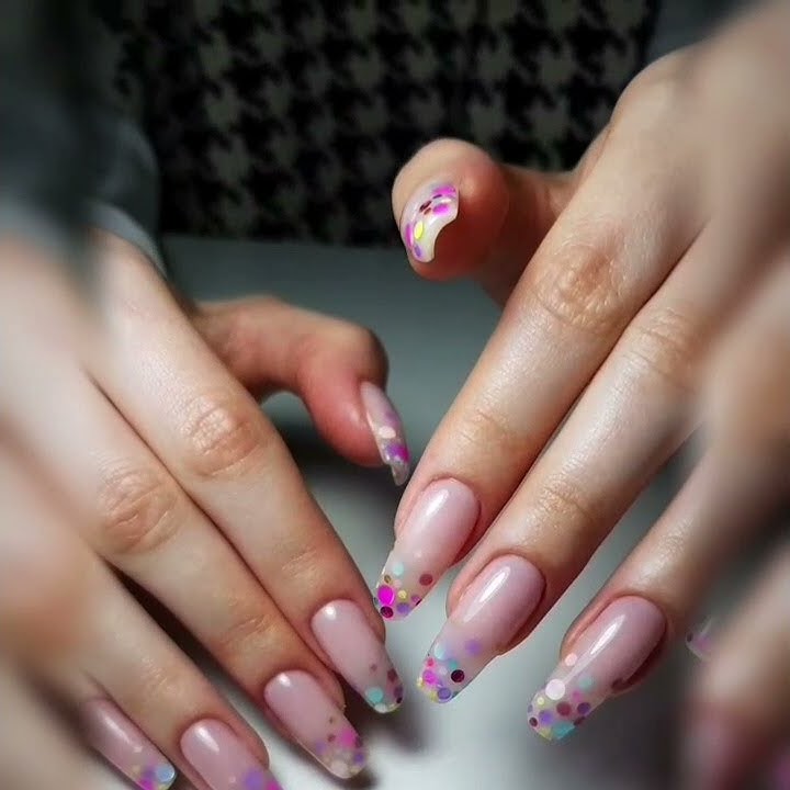 __Весенний маникюр 🌸!! гель лак. перевоплощение длинных ногтей. - YouTube