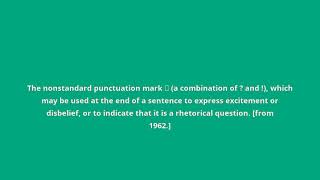 what is the meaning of interrobang