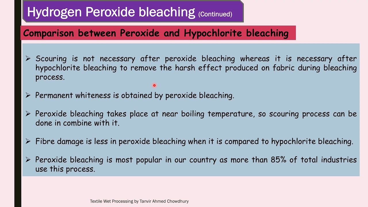 Textile Wet Processing 1 L 20 Hydrogen Peroxide Bleaching YouTube Textile Wet Processing 1 L 20 Hydrogen Peroxide Bleaching YouTube
