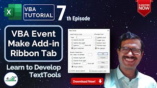 VBA Tutorial | VBA Event | Add-in | Ribbon | TextTools Software | E07 | Excel in Life screenshot 2