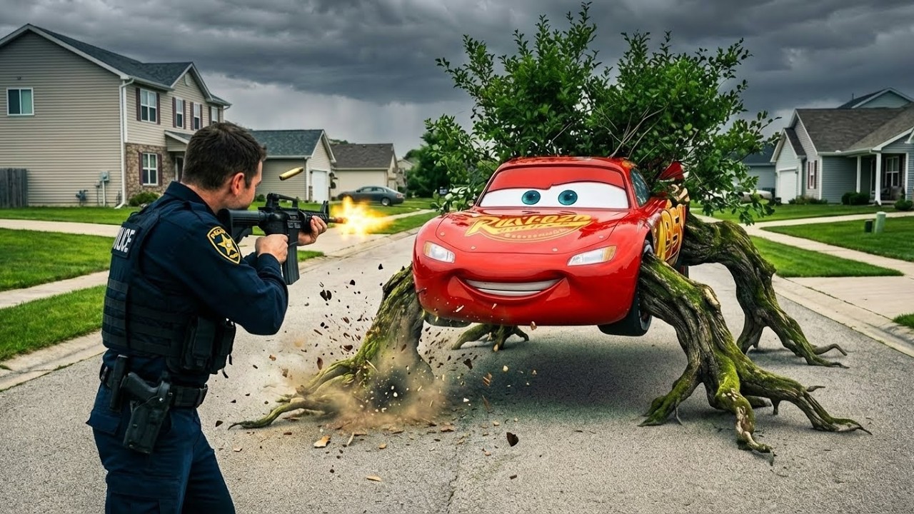 😰 When Root Monster McQueen Arrives… The Gas Station Falls Into Chaos!