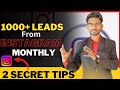 How to generate 1000 leads instagram monthly organic lead generation  ankit saini