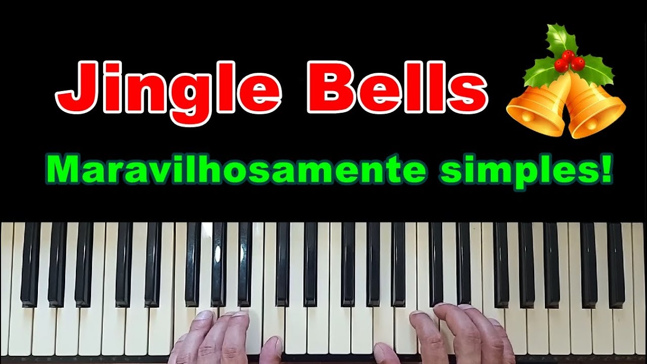 Como tocar JINGLE BELLS com as duas mãos (teclado e piano iniciante) - MÚSICA DE NATAL