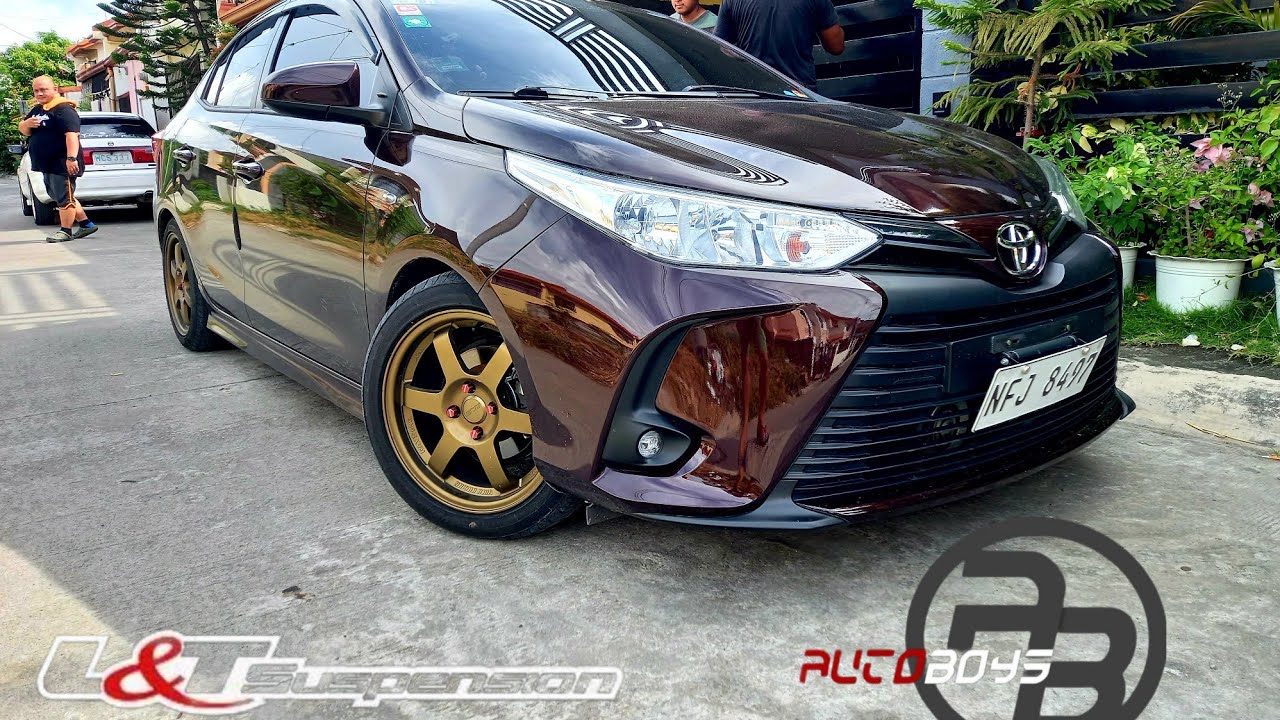 L&T lowering spring on toyota vios 2022 (Grab Car) with 195/50/16 by autoboys.