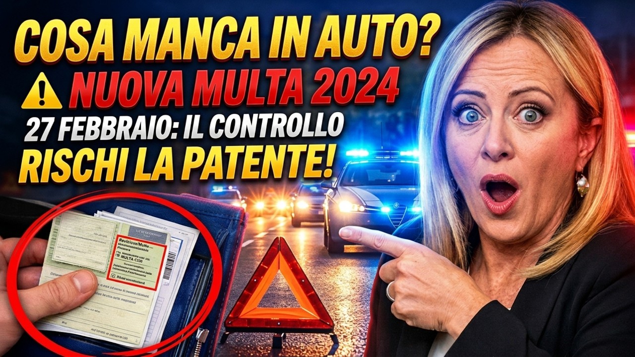 Multa fino a 800€: Cosa Devi Avere in Auto dal 27 Febbraio 2025 | Nuovi Controlli INPS