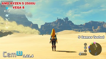 Cemu 1.21.4 Vulkan - 5 Games Tested( Zelda BOTW, Super Smash Bros..) - AMD Ryzen 5 2500U | Vega 8 -