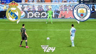 FIFA 24 | Messi vs Ronaldo | Manchester City vs Real Madrid | UCL Quarter Final | Penalty Shootout